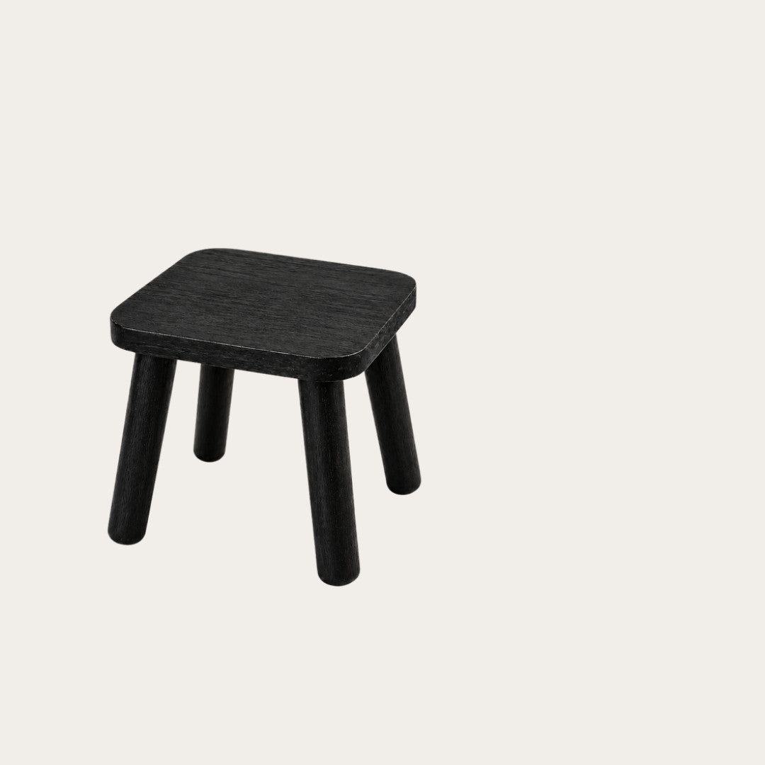 Solid wood mini side table black