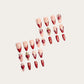 Cherry heart embellished press-on nails