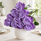 Purple silk rose bouquet