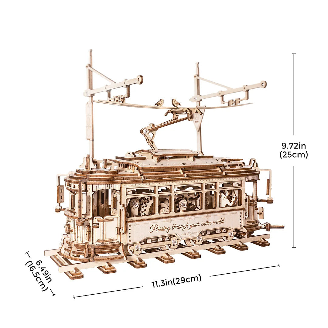 Classic City Tram 3D Wooden Puzzle LK801 Building Toys Jigsaw For Xmas Gift