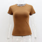 Basic Style Round Neck Short Sleeve Women's Tight Sexy