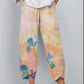 Printed Loose Casual Elastic Waist Straight-leg Pants