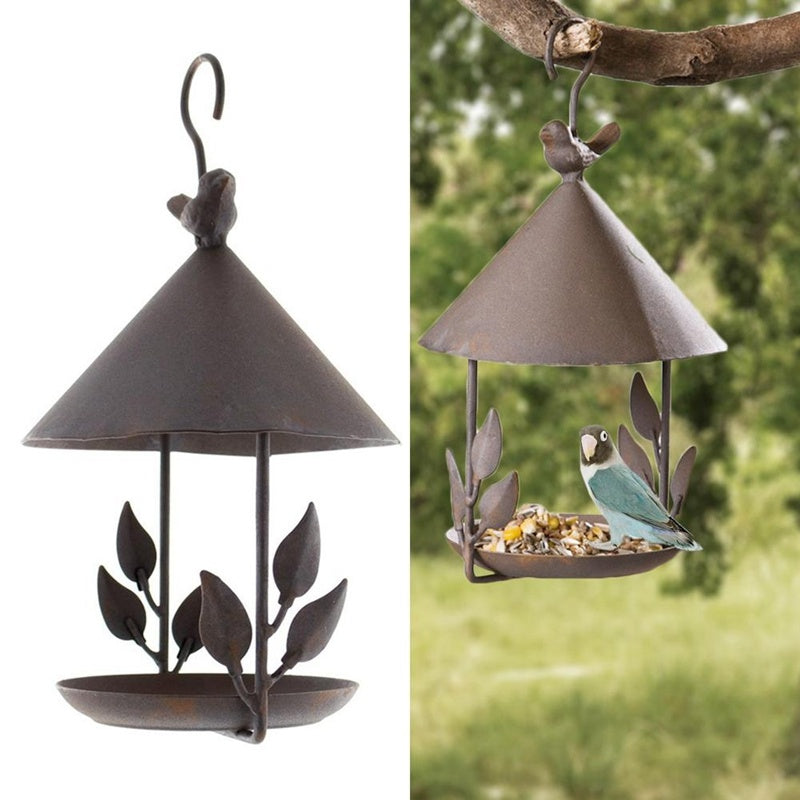 American made old wrought iron bird feeder