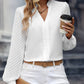 Early Autumn V-neck Lace Stitching Long-sleeved Shirt