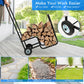 Firewood Rack Storage Mover Fire Wood Organiser Cart Firewood Log Dolly Rolling