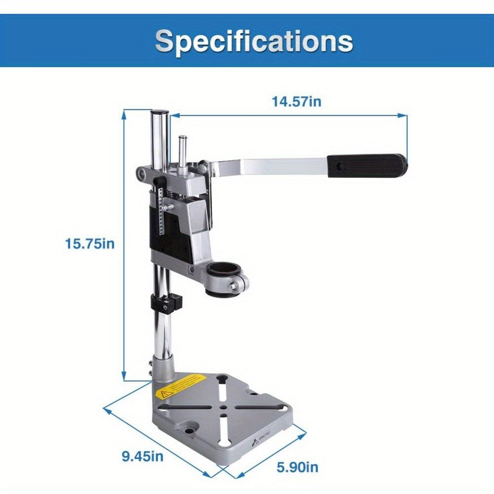 Drill Press Stand, Universal Bench Clamp Desktop Drill Holder Workbench Repair Tool with Single Hole Aluminum Heavy-duty Base