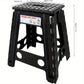 Plastic Stool Portable Foldable Step Stool for Indoor Hiking Fishing (Black)