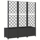 Vertical Garden Planter with Trellis Black 120x436 cm Outdoor Plant Holder and Climbing Support for Flowers and Vines