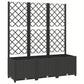 Vertical Garden Planter with Trellis Black 120x436 cm Outdoor Plant Holder and Climbing Support for Flowers and Vines