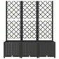 Vertical Garden Planter with Trellis Black 120x436 cm Outdoor Plant Holder and Climbing Support for Flowers and Vines