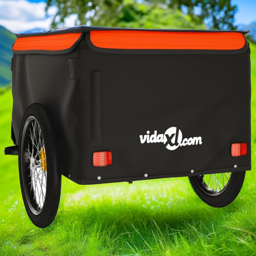 1pc Heavy Duty Bike Trailer, 45kg Load Capacity, Iron Construction, Durable Denim Fabric, Outdoor Adventure Cycling Accessory