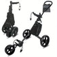 1pc Aluminum Lightweight A001 Quick Foldable Golf Cart, 3-Wheel Trolley with Detachable Ball Bag, Durable Push/Pull, Easy Storage and Transport