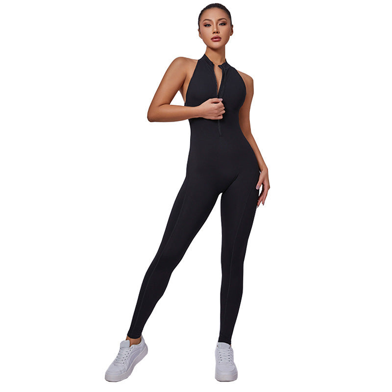 Women's Zipper Aerial Yoga Jumpsuit