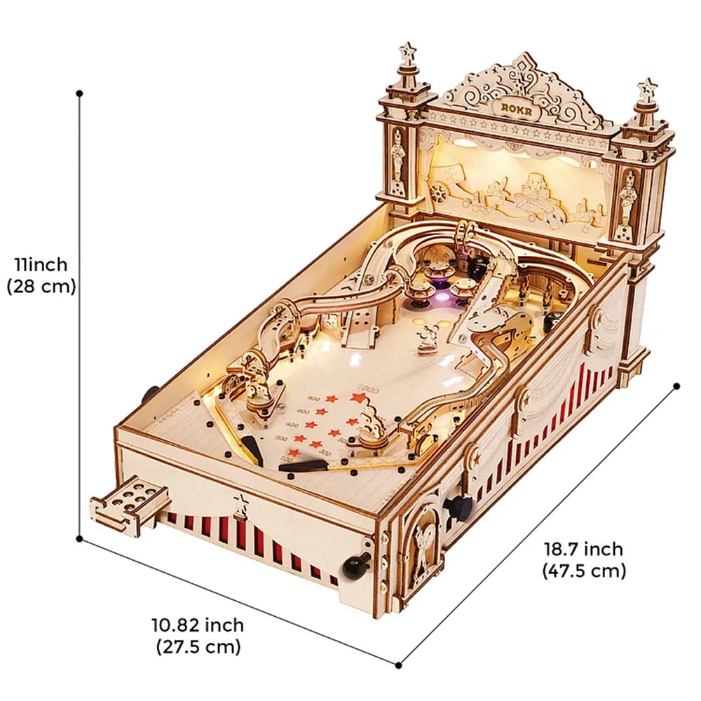 3D Puzzle Pinball Machine Wooden Puzzle Brainteaser Building Toy