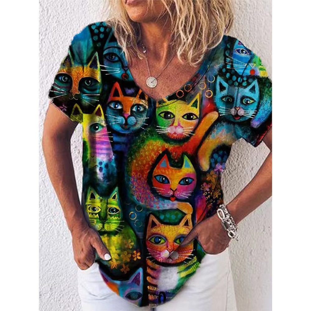 Kitten Women's Printed Wear T-shirt