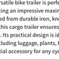 1pc Heavy Duty Bike Trailer, 45kg Load Capacity, Iron Construction, Durable Denim Fabric, Outdoor Adventure Cycling Accessory