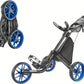 EZ V8 3-Wheel Golf Push Cart - Lightweight, Foldable Design with Foot Brake, Easy Open & Close, Strong Aluminum Frame, Maintenance-Free EVA Wheels, Black with Blue Accents