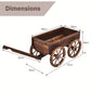 1pc  Wooden Garden Wagon Planter - Classic Outdoor Cart with 4 Wheels, Durable Hunting Tree Stand Accessory, Brown Fir Wood Construction, Ideal for Patio & Lawn Decoration