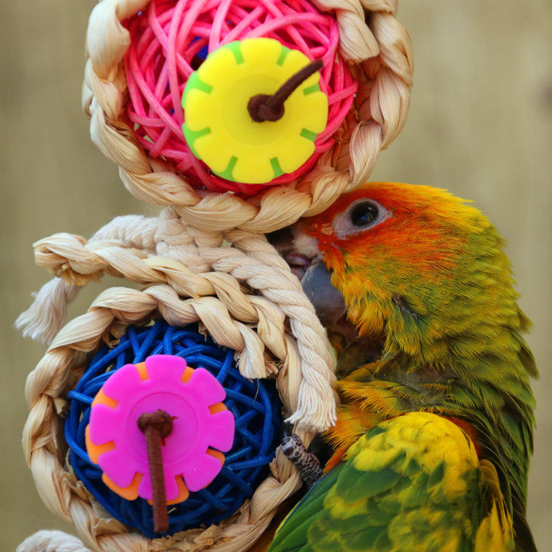 Parrot Supplies Pet Bird Toy Bite Toy Ran Vine Bal Twist String