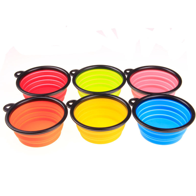 Folded Silicone Pet Dog Bowl