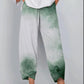 Printed Loose Casual Elastic Waist Straight-leg Pants