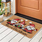 Christmas Gnome Door Mat - Stain-Resistant, Easy Clean Polyester Rug for Indoor/Outdoor Entrance Decor, Low Pile, Machine Washable