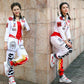 American Sports Pants Female Digital Floral Print Casual Jumpsuit Loose