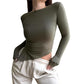 Women's Autumn Fashion Solid Colour Casual Long Sleeves Top