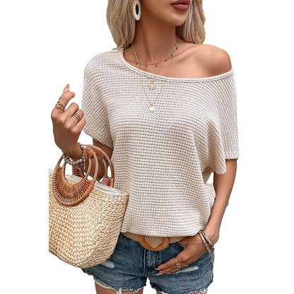 Summer Backless Female Casual Loose-fitting T-shirt