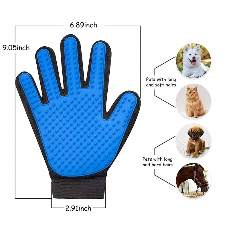 Cat and Dog Grooming Glove  Wool Glove Pet Hair Deshedding Brush Comb Glove For Pet Dog Cleaning Massage Glove For Animal Sale