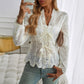 Women's Y2g Cardigan Embroidered V-neck Long Sleeve Lace Shirt