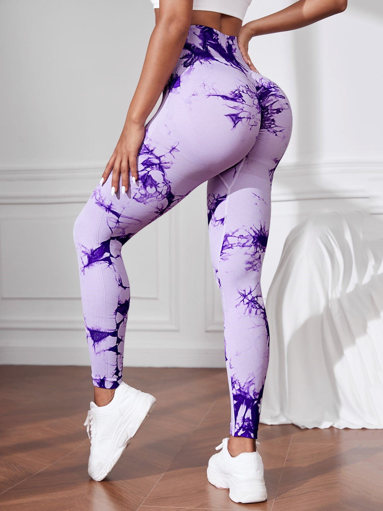 Seamless Yoga Trousers Tie-dye High Waist Hip Lift Sports Fitness