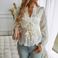 Women's Y2g Cardigan Embroidered V-neck Long Sleeve Lace Shirt