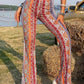 New Bohemian Style Bell-bottom Pants Women's Ethnic Style Fashion Casual Stretch