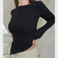 Women's Autumn Fashion Solid Colour Casual Long Sleeves Top