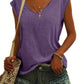 Women's Fashion Casual Solid Color And V-neck Short Sleeve