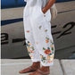 No Belt Loose Cotton Wide-leg Pants