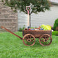 1pc  Wooden Garden Wagon Planter - Classic Outdoor Cart with 4 Wheels, Durable Hunting Tree Stand Accessory, Brown Fir Wood Construction, Ideal for Patio & Lawn Decoration