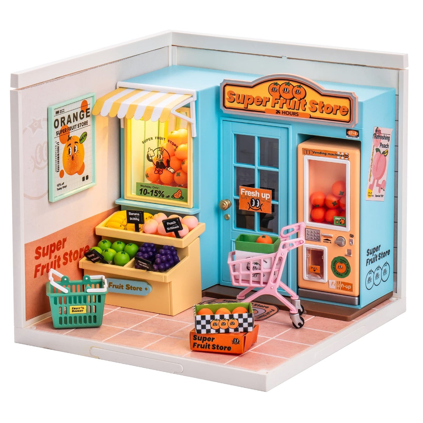 Super Store Kits Plastic Building Toys For Xmas Gifts DIY Miniature House