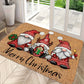 Christmas Gnome Door Mat - Stain-Resistant, Easy Clean Polyester Rug for Indoor/Outdoor Entrance Decor, Low Pile, Machine Washable