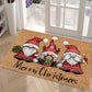 Christmas Gnome Door Mat - Stain-Resistant, Easy Clean Polyester Rug for Indoor/Outdoor Entrance Decor, Low Pile, Machine Washable