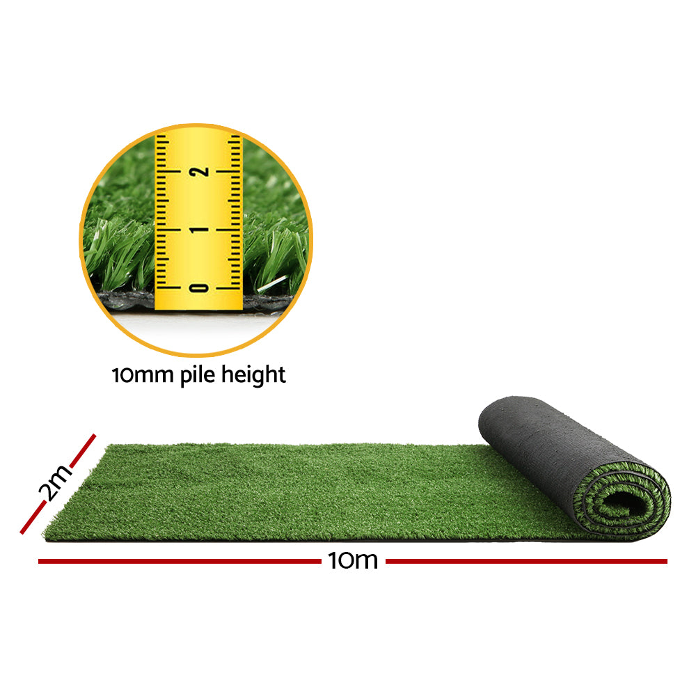 Artificial Grass 2mx10m 10mm Synthetic Fake Lawn Turf Plant Plastic Olive