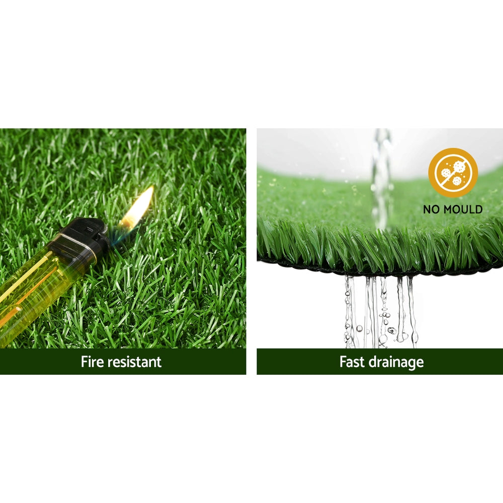 Artificial Grass 1mx10m 17mm Synthetic Fake Lawn Turf Plant Plastic Olive