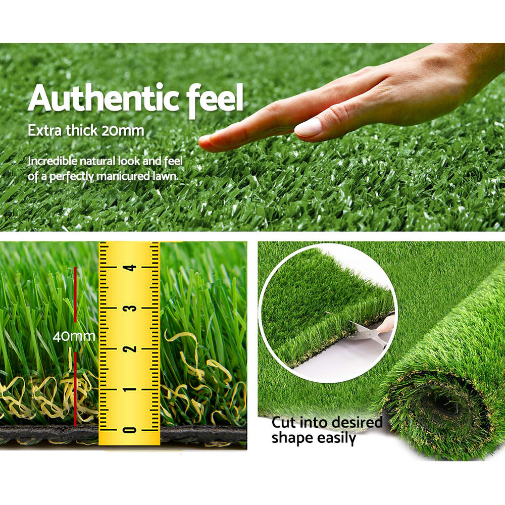 Artificial Grass 40mm 1mx10m Synthetic Fake Lawn Turf Plastic Plant 4-coloured