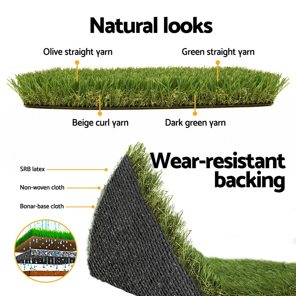 Artificial Grass 45mm 1mx10m Synthetic Fake Lawn Turf Plastic Plant 4-coloured