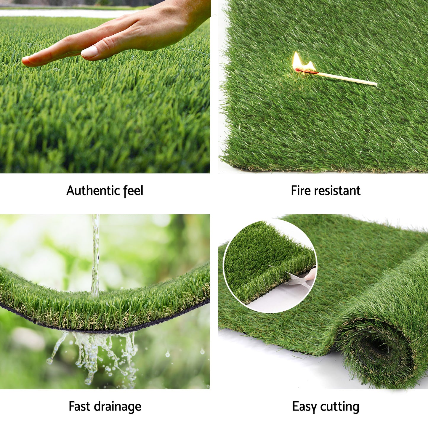 Artificial Grass 30mm 2mx5m 60SQM Synthetic Fake Lawn Turf Plastic Plant 4-coloured