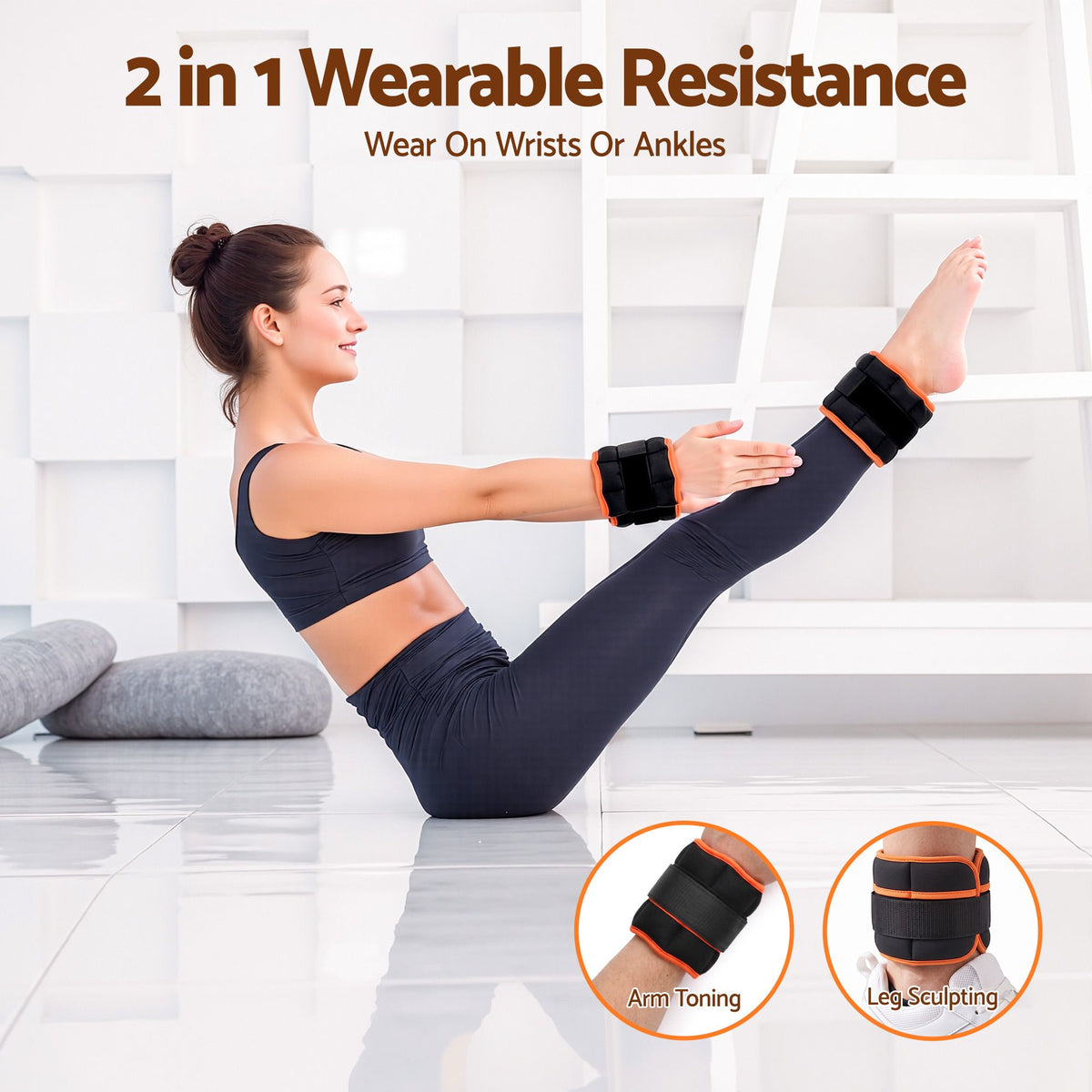 Adjustable Ankle and Wrist Weights – 1 Pair (0.9–4.55kg)