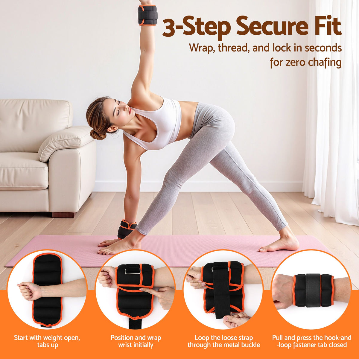 Adjustable Ankle and Wrist Weights – 1 Pair (0.9–4.55kg)