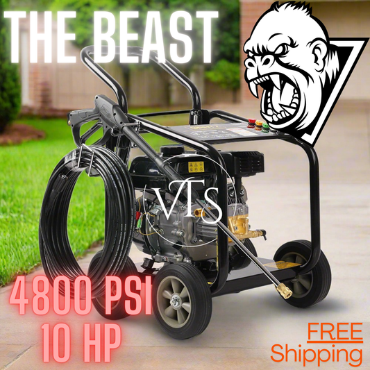 THE BEAST 🦍 4800PSI 20M Petrol High Pressure Cleaner Washer Water Jet Hose Gurney