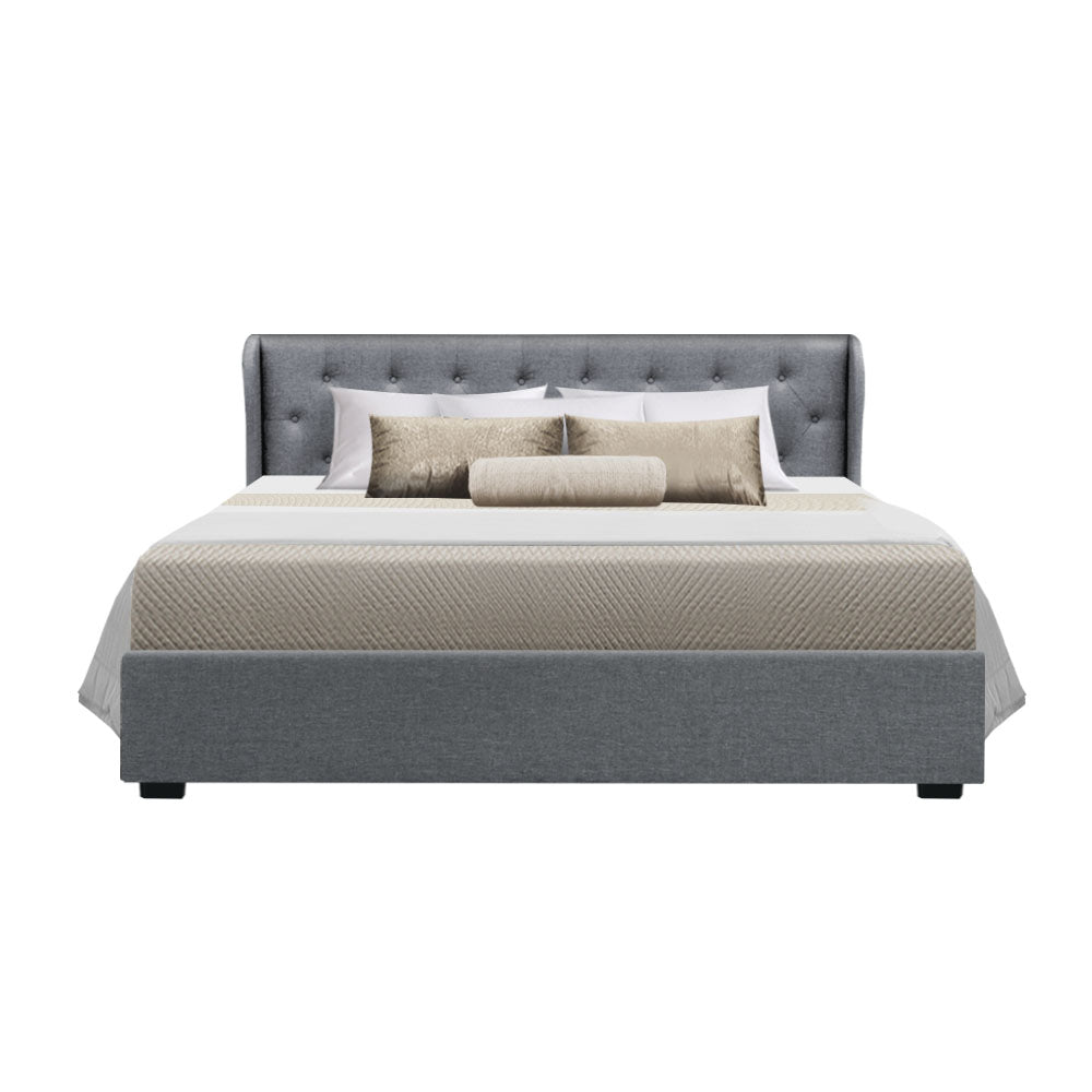 THE MARGOT - Bed Frame King Size Gas Lift Grey ISSA